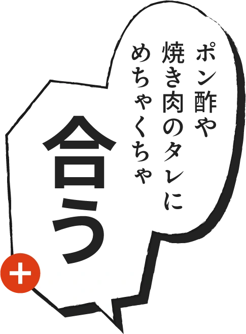 ポン酢や焼き肉のタレにめちゃくちゃ合う